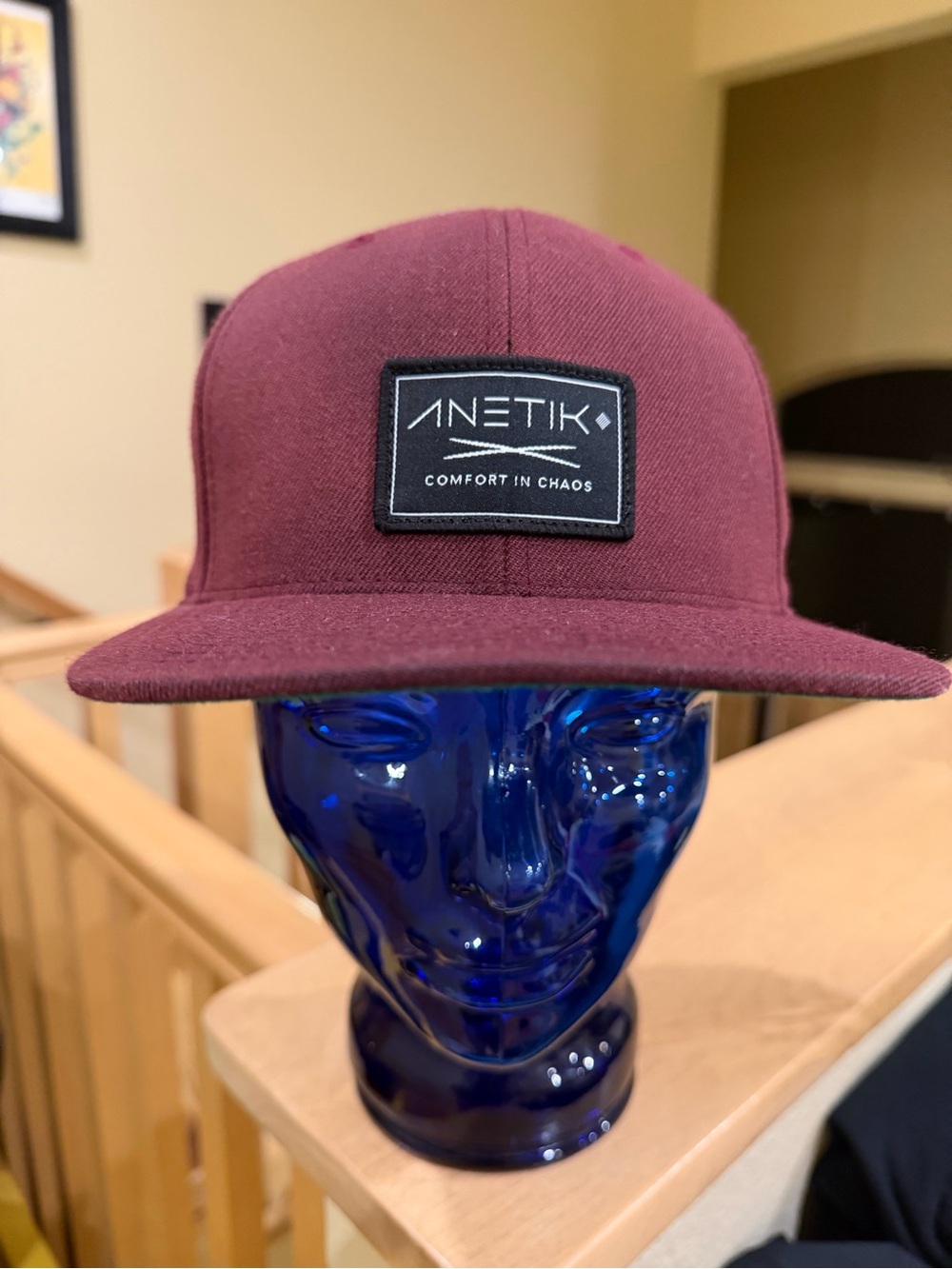ANETIK Men's Maroon Snapback Hat - Comfort In Chaos